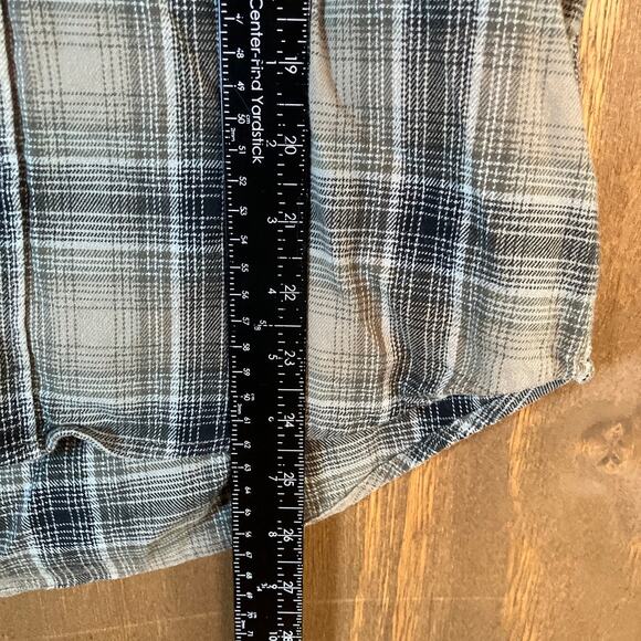 Express Womens Shirt Multicolored Plaid Button Down Collared Flannel Stretch XS - Picture 7 of 10